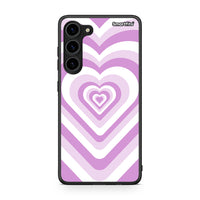 Thumbnail for Θήκη Samsung Galaxy S23 Plus Lilac Hearts από τη Smartfits με σχέδιο στο πίσω μέρος και μαύρο περίβλημα | Samsung Galaxy S23 Plus Lilac Hearts Case with Colorful Back and Black Bezels