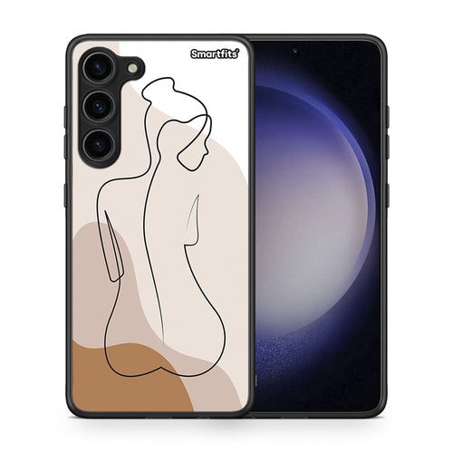 Θήκη Samsung Galaxy S23 Plus LineArt Woman από τη Smartfits με σχέδιο στο πίσω μέρος και μαύρο περίβλημα | Samsung Galaxy S23 Plus LineArt Woman Case with Colorful Back and Black Bezels