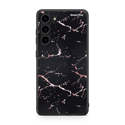 Θήκη Samsung Galaxy S23 Plus Marble Black Rosegold από τη Smartfits με σχέδιο στο πίσω μέρος και μαύρο περίβλημα | Samsung Galaxy S23 Plus Marble Black Rosegold Case with Colorful Back and Black Bezels