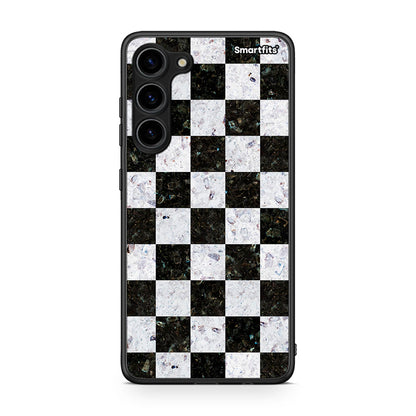 Θήκη Samsung Galaxy S23 Plus Marble Square Geometric από τη Smartfits με σχέδιο στο πίσω μέρος και μαύρο περίβλημα | Samsung Galaxy S23 Plus Marble Square Geometric Case with Colorful Back and Black Bezels