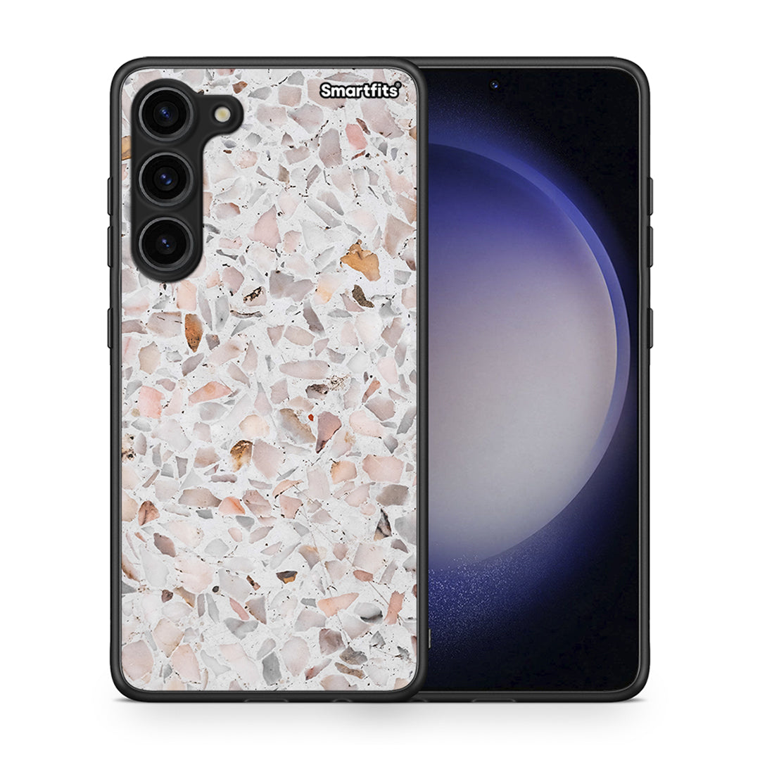 Θήκη Samsung Galaxy S23 Plus Marble Terrazzo από τη Smartfits με σχέδιο στο πίσω μέρος και μαύρο περίβλημα | Samsung Galaxy S23 Plus Marble Terrazzo Case with Colorful Back and Black Bezels