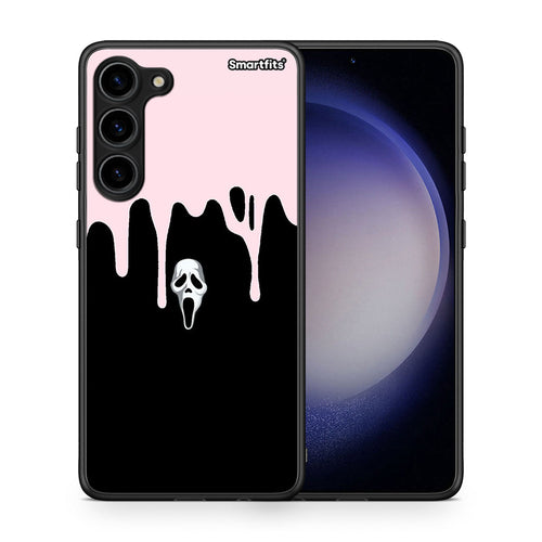 Θήκη Samsung Galaxy S23 Plus Melting Halloween Mask από τη Smartfits με σχέδιο στο πίσω μέρος και μαύρο περίβλημα | Samsung Galaxy S23 Plus Melting Halloween Mask Case with Colorful Back and Black Bezels