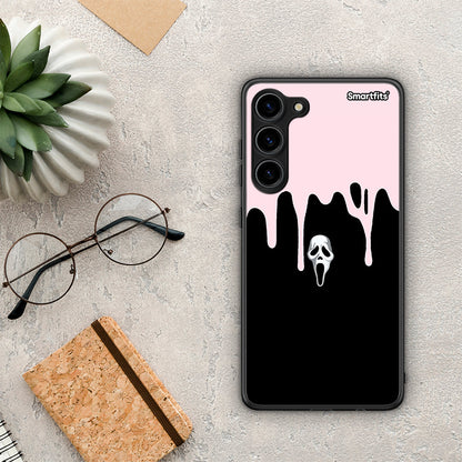Θήκη Samsung Galaxy S23 Plus Melting Halloween Mask από τη Smartfits με σχέδιο στο πίσω μέρος και μαύρο περίβλημα | Samsung Galaxy S23 Plus Melting Halloween Mask Case with Colorful Back and Black Bezels