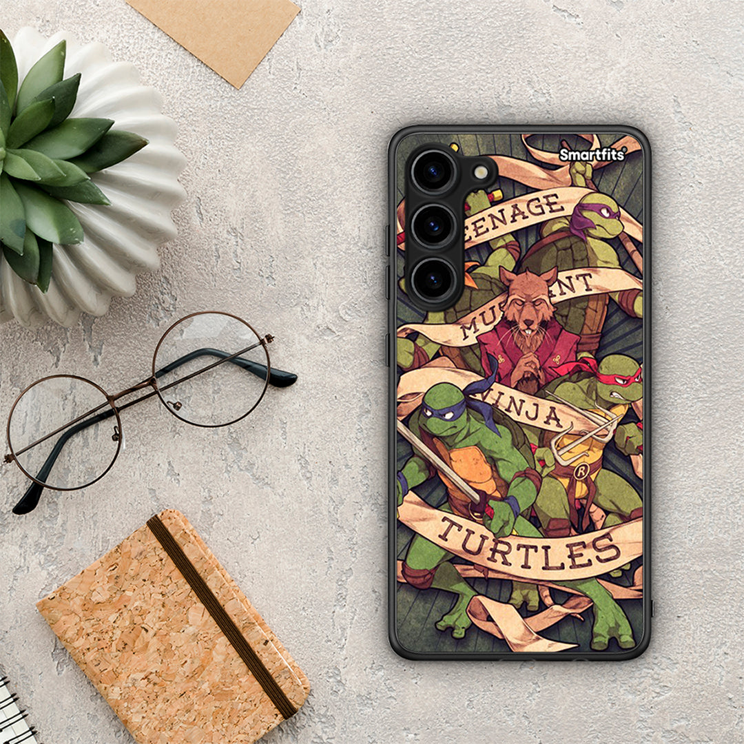 Θήκη Samsung Galaxy S23 Plus Ninja Turtles από τη Smartfits με σχέδιο στο πίσω μέρος και μαύρο περίβλημα | Samsung Galaxy S23 Plus Ninja Turtles Case with Colorful Back and Black Bezels