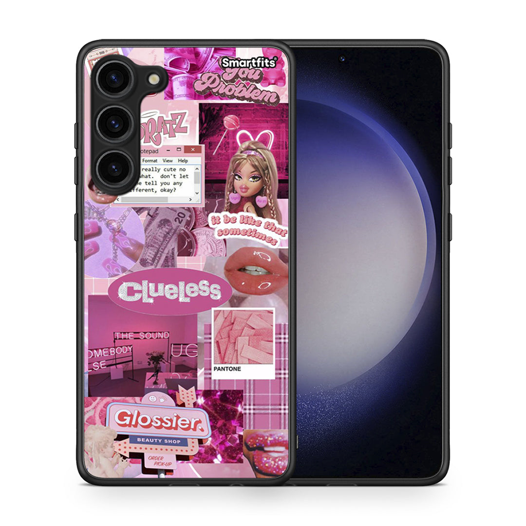 Θήκη Samsung Galaxy S23 Plus Pink Love από τη Smartfits με σχέδιο στο πίσω μέρος και μαύρο περίβλημα | Samsung Galaxy S23 Plus Pink Love Case with Colorful Back and Black Bezels