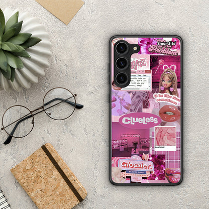 Θήκη Samsung Galaxy S23 Plus Pink Love από τη Smartfits με σχέδιο στο πίσω μέρος και μαύρο περίβλημα | Samsung Galaxy S23 Plus Pink Love Case with Colorful Back and Black Bezels