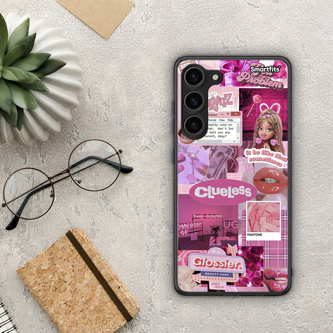 Θήκη Samsung Galaxy S23 Plus Pink Love από τη Smartfits με σχέδιο στο πίσω μέρος και μαύρο περίβλημα | Samsung Galaxy S23 Plus Pink Love Case with Colorful Back and Black Bezels