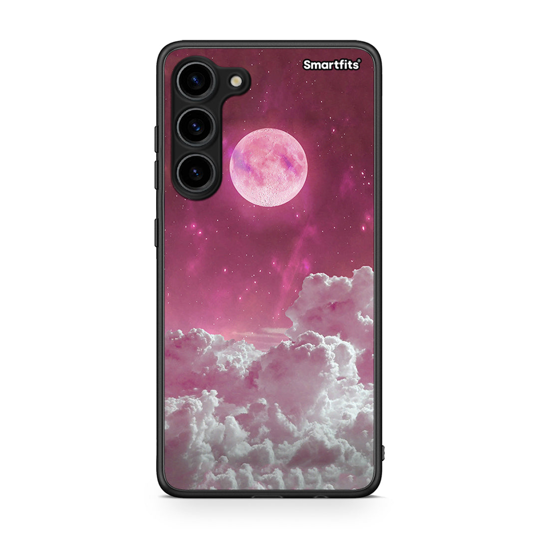 Θήκη Samsung Galaxy S23 Plus Pink Moon από τη Smartfits με σχέδιο στο πίσω μέρος και μαύρο περίβλημα | Samsung Galaxy S23 Plus Pink Moon Case with Colorful Back and Black Bezels