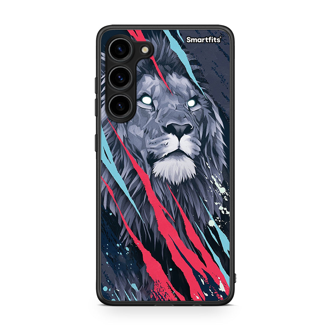 Θήκη Samsung Galaxy S23 Plus PopArt Lion Designer από τη Smartfits με σχέδιο στο πίσω μέρος και μαύρο περίβλημα | Samsung Galaxy S23 Plus PopArt Lion Designer Case with Colorful Back and Black Bezels