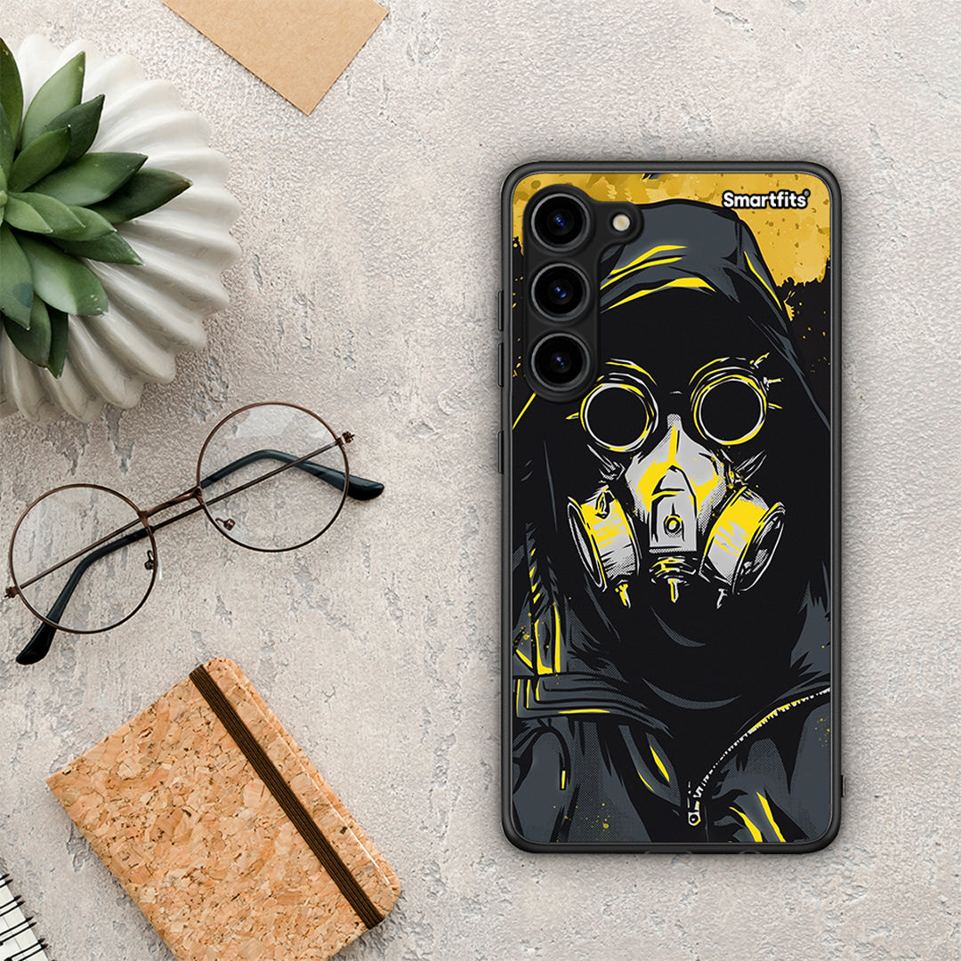 Θήκη Samsung Galaxy S23 Plus PopArt Mask από τη Smartfits με σχέδιο στο πίσω μέρος και μαύρο περίβλημα | Samsung Galaxy S23 Plus PopArt Mask Case with Colorful Back and Black Bezels