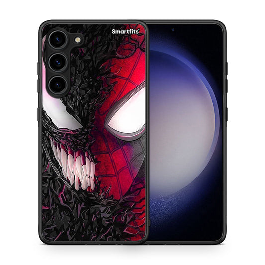Θήκη Samsung Galaxy S23 Plus PopArt SpiderVenom από τη Smartfits με σχέδιο στο πίσω μέρος και μαύρο περίβλημα | Samsung Galaxy S23 Plus PopArt SpiderVenom Case with Colorful Back and Black Bezels