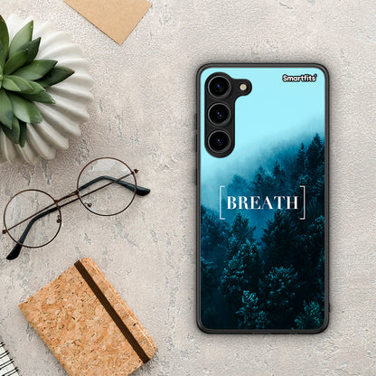 Θήκη Samsung Galaxy S23 Plus Quote Breath από τη Smartfits με σχέδιο στο πίσω μέρος και μαύρο περίβλημα | Samsung Galaxy S23 Plus Quote Breath Case with Colorful Back and Black Bezels