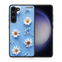 Thumbnail for Θήκη Samsung Galaxy S23 Plus Real Daisies από τη Smartfits με σχέδιο στο πίσω μέρος και μαύρο περίβλημα | Samsung Galaxy S23 Plus Real Daisies Case with Colorful Back and Black Bezels