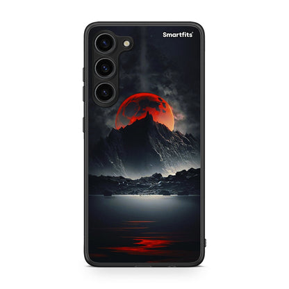 Θήκη Samsung Galaxy S23 Plus Red Full Moon από τη Smartfits με σχέδιο στο πίσω μέρος και μαύρο περίβλημα | Samsung Galaxy S23 Plus Red Full Moon Case with Colorful Back and Black Bezels