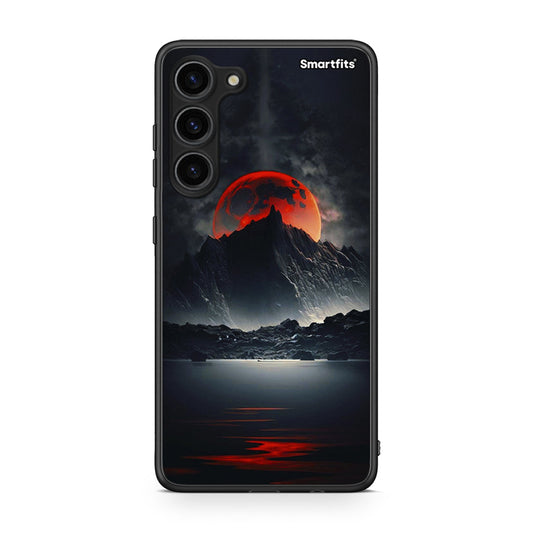 Θήκη Samsung Galaxy S23 Plus Red Full Moon από τη Smartfits με σχέδιο στο πίσω μέρος και μαύρο περίβλημα | Samsung Galaxy S23 Plus Red Full Moon Case with Colorful Back and Black Bezels