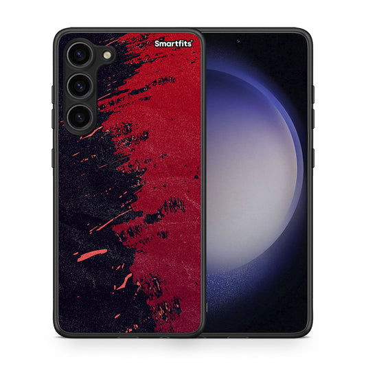 Θήκη Samsung Galaxy S23 Plus Red Paint από τη Smartfits με σχέδιο στο πίσω μέρος και μαύρο περίβλημα | Samsung Galaxy S23 Plus Red Paint Case with Colorful Back and Black Bezels