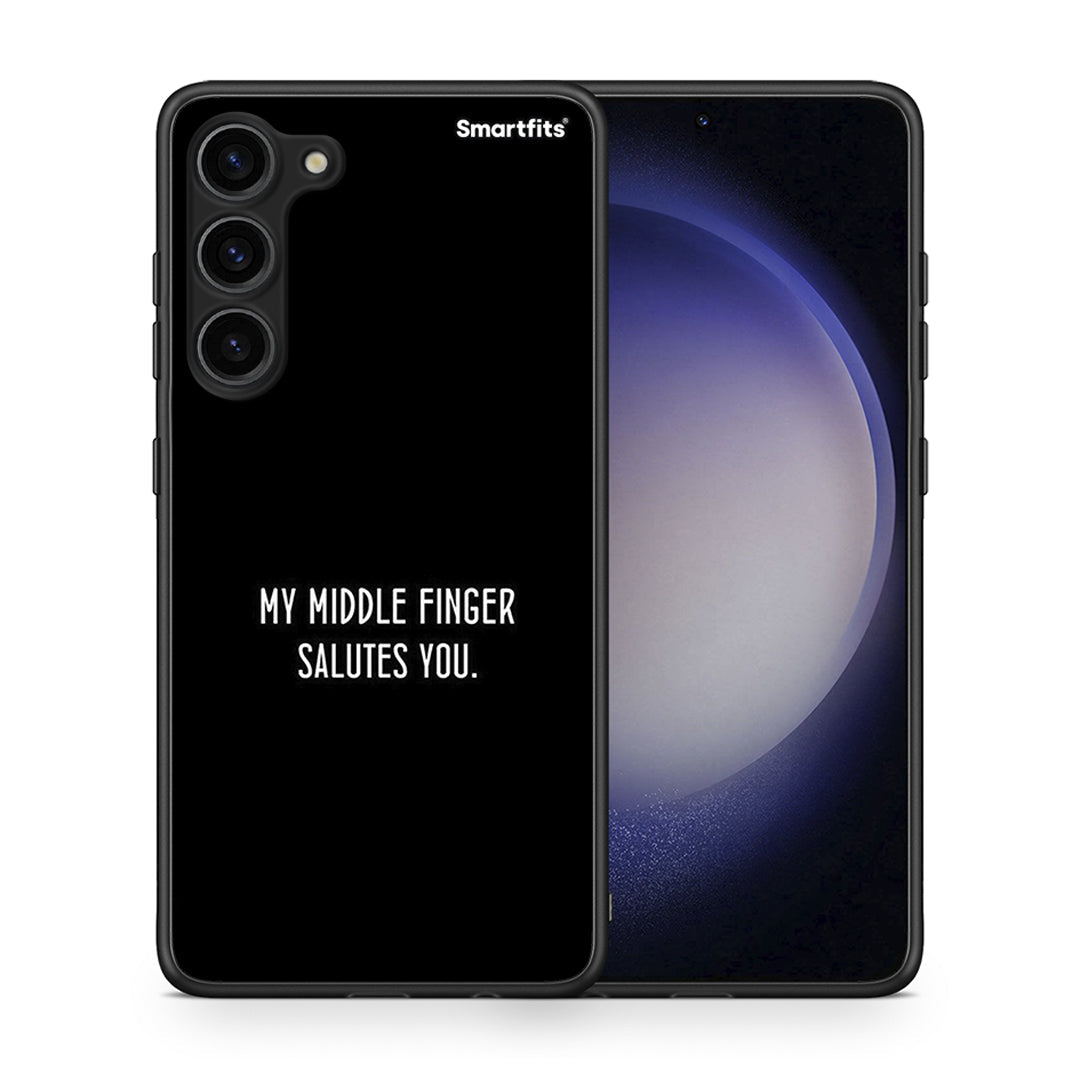 Θήκη Samsung Galaxy S23 Plus Salute από τη Smartfits με σχέδιο στο πίσω μέρος και μαύρο περίβλημα | Samsung Galaxy S23 Plus Salute Case with Colorful Back and Black Bezels