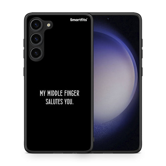 Θήκη Samsung Galaxy S23 Plus Salute από τη Smartfits με σχέδιο στο πίσω μέρος και μαύρο περίβλημα | Samsung Galaxy S23 Plus Salute Case with Colorful Back and Black Bezels