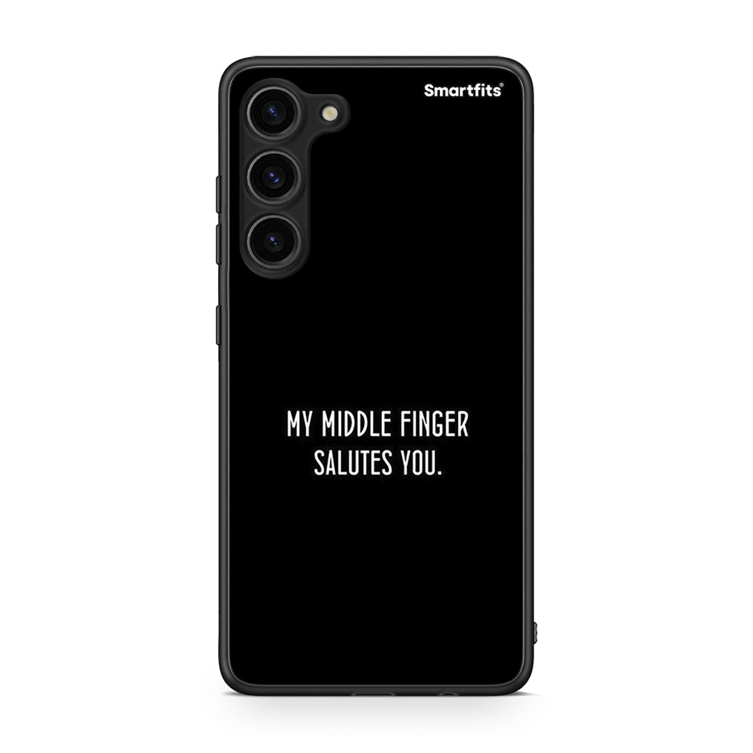 Θήκη Samsung Galaxy S23 Plus Salute από τη Smartfits με σχέδιο στο πίσω μέρος και μαύρο περίβλημα | Samsung Galaxy S23 Plus Salute Case with Colorful Back and Black Bezels
