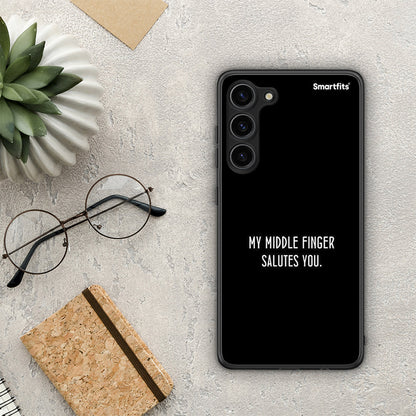 Θήκη Samsung Galaxy S23 Plus Salute από τη Smartfits με σχέδιο στο πίσω μέρος και μαύρο περίβλημα | Samsung Galaxy S23 Plus Salute Case with Colorful Back and Black Bezels