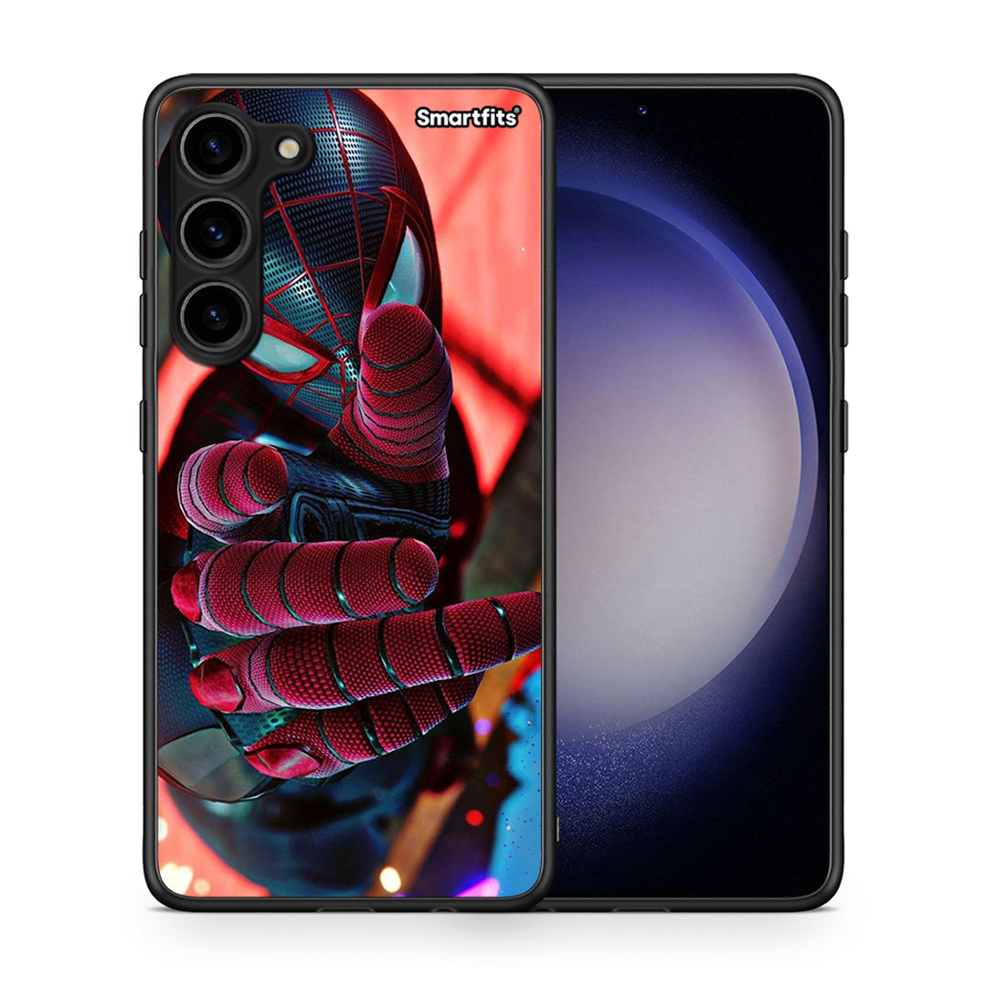 Θήκη Samsung Galaxy S23 Plus Spider Hand από τη Smartfits με σχέδιο στο πίσω μέρος και μαύρο περίβλημα | Samsung Galaxy S23 Plus Spider Hand Case with Colorful Back and Black Bezels