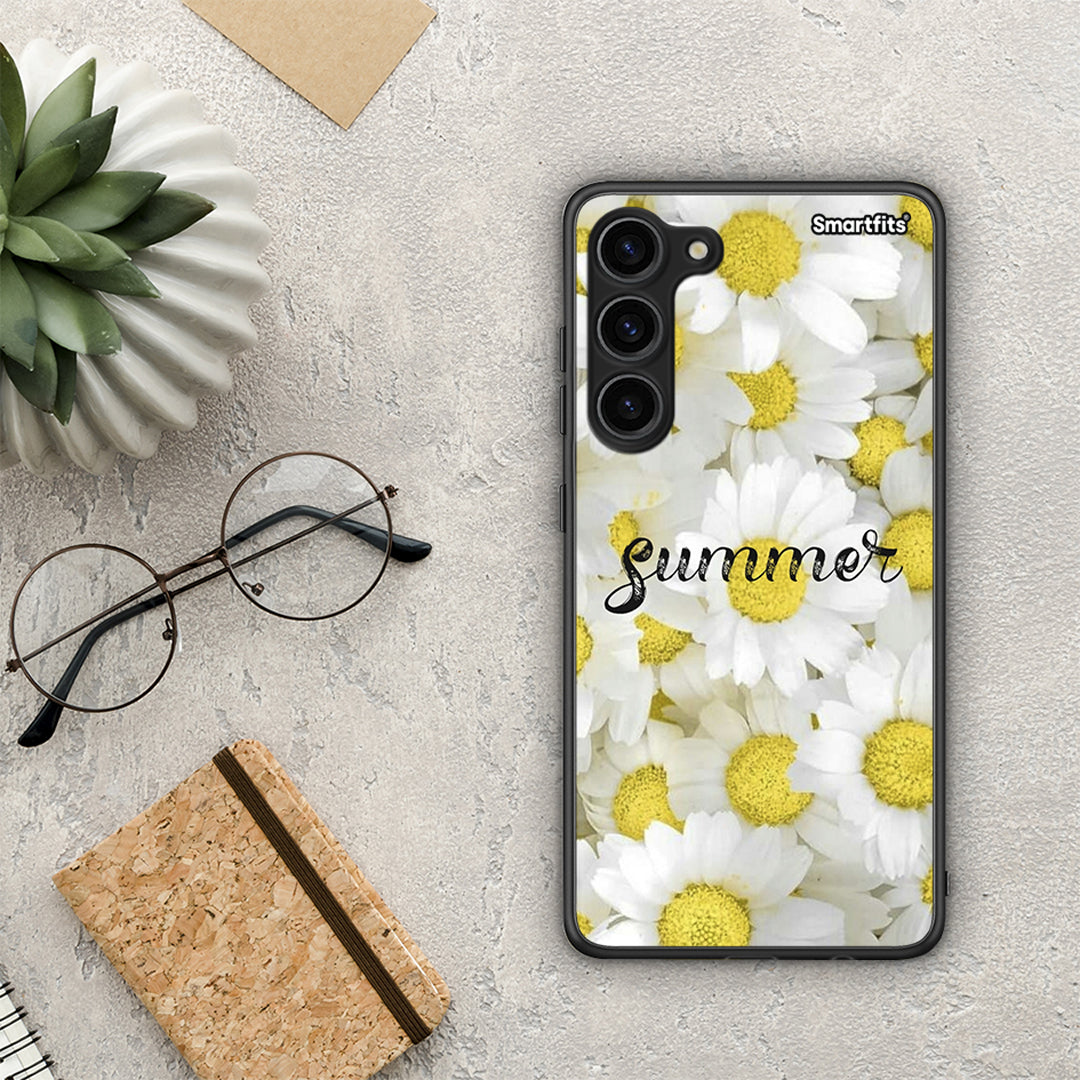 Θήκη Samsung Galaxy S23 Plus Summer Daisies από τη Smartfits με σχέδιο στο πίσω μέρος και μαύρο περίβλημα | Samsung Galaxy S23 Plus Summer Daisies Case with Colorful Back and Black Bezels