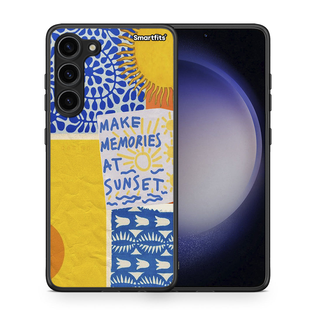 Θήκη Samsung Galaxy S23 Plus Sunset Memories από τη Smartfits με σχέδιο στο πίσω μέρος και μαύρο περίβλημα | Samsung Galaxy S23 Plus Sunset Memories Case with Colorful Back and Black Bezels