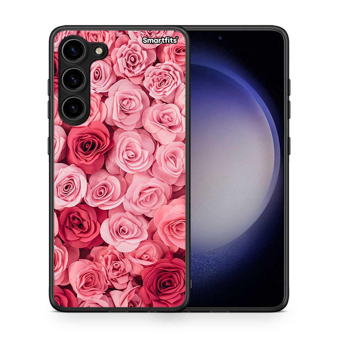Θήκη Samsung Galaxy S23 Plus Valentine RoseGarden από τη Smartfits με σχέδιο στο πίσω μέρος και μαύρο περίβλημα | Samsung Galaxy S23 Plus Valentine RoseGarden Case with Colorful Back and Black Bezels