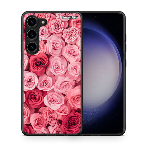 Θήκη Samsung Galaxy S23 Plus Valentine RoseGarden από τη Smartfits με σχέδιο στο πίσω μέρος και μαύρο περίβλημα | Samsung Galaxy S23 Plus Valentine RoseGarden Case with Colorful Back and Black Bezels