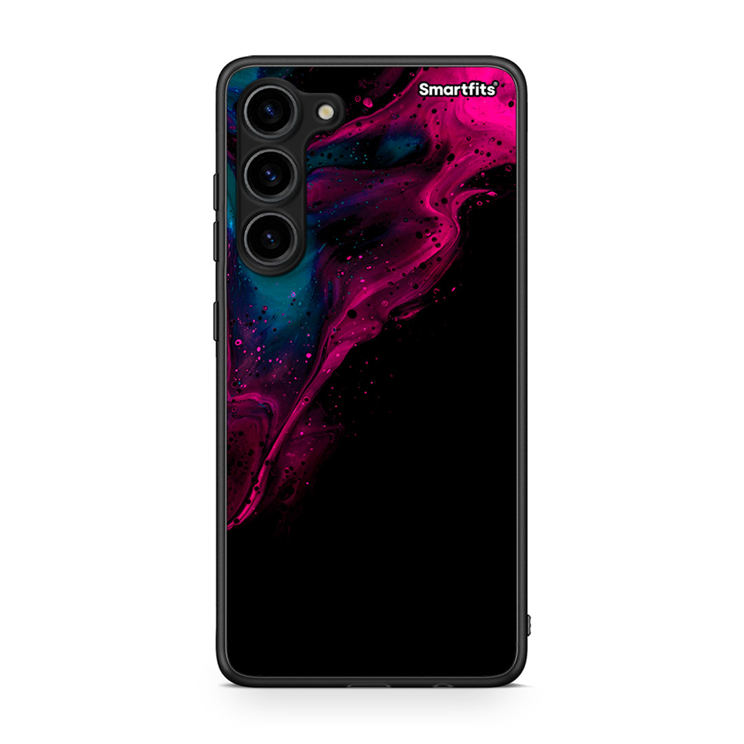 Θήκη Samsung Galaxy S23 Plus Watercolor Pink Black από τη Smartfits με σχέδιο στο πίσω μέρος και μαύρο περίβλημα | Samsung Galaxy S23 Plus Watercolor Pink Black Case with Colorful Back and Black Bezels
