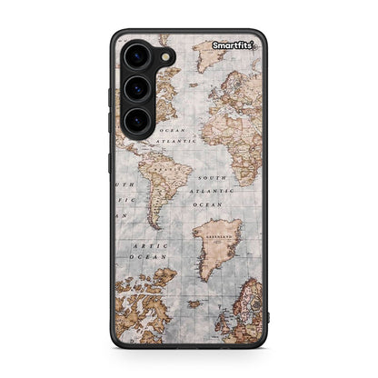 Θήκη Samsung Galaxy S23 Plus World Map από τη Smartfits με σχέδιο στο πίσω μέρος και μαύρο περίβλημα | Samsung Galaxy S23 Plus World Map Case with Colorful Back and Black Bezels