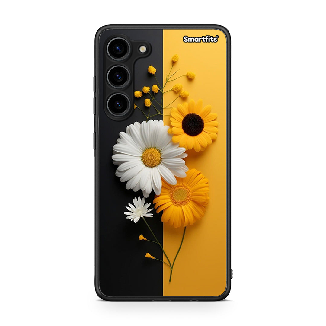 Θήκη Samsung Galaxy S23 Plus Yellow Daisies από τη Smartfits με σχέδιο στο πίσω μέρος και μαύρο περίβλημα | Samsung Galaxy S23 Plus Yellow Daisies Case with Colorful Back and Black Bezels