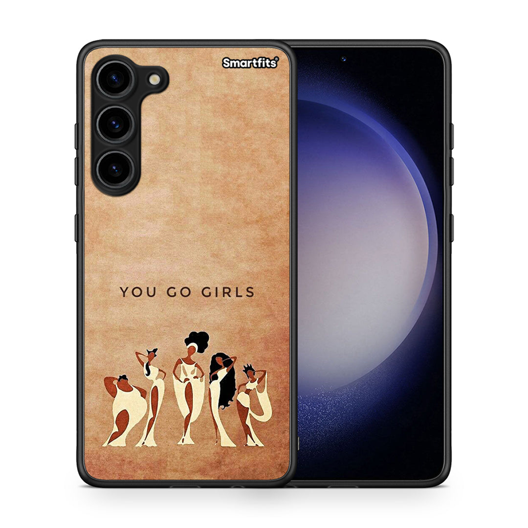 Θήκη Samsung Galaxy S23 Plus You Go Girl από τη Smartfits με σχέδιο στο πίσω μέρος και μαύρο περίβλημα | Samsung Galaxy S23 Plus You Go Girl Case with Colorful Back and Black Bezels