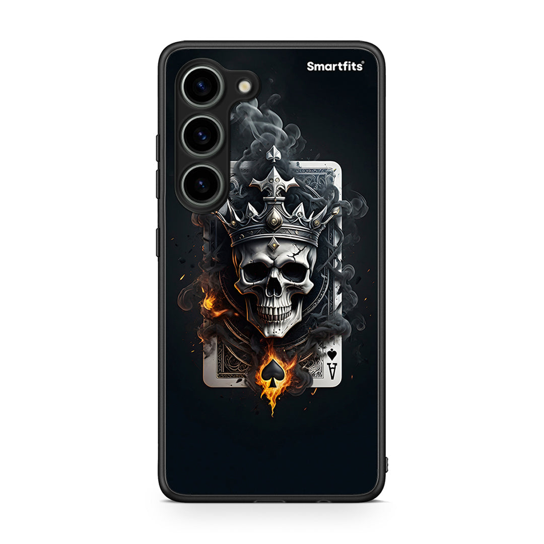 Θήκη Samsung Galaxy S23 Skull King Ace από τη Smartfits με σχέδιο στο πίσω μέρος και μαύρο περίβλημα | Samsung Galaxy S23 Skull King Ace Case with Colorful Back and Black Bezels