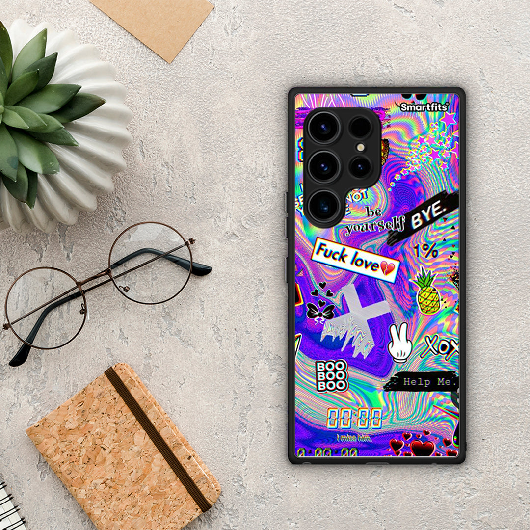 Θήκη Samsung Galaxy S23 Ultra Game Over από τη Smartfits με σχέδιο στο πίσω μέρος και μαύρο περίβλημα | Samsung Galaxy S23 Ultra Game Over Case with Colorful Back and Black Bezels