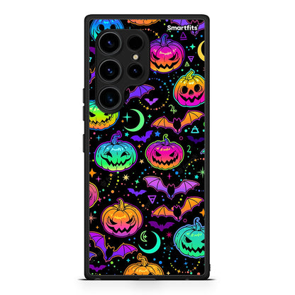 Θήκη Samsung Galaxy S23 Ultra Neon Halloween από τη Smartfits με σχέδιο στο πίσω μέρος και μαύρο περίβλημα | Samsung Galaxy S23 Ultra Neon Halloween Case with Colorful Back and Black Bezels