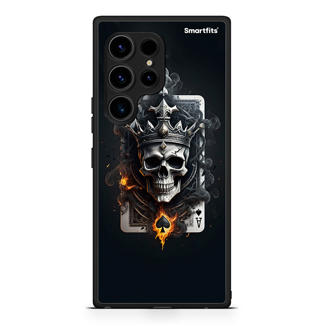 Θήκη Samsung Galaxy S23 Ultra Skull King Ace από τη Smartfits με σχέδιο στο πίσω μέρος και μαύρο περίβλημα | Samsung Galaxy S23 Ultra Skull King Ace Case with Colorful Back and Black Bezels