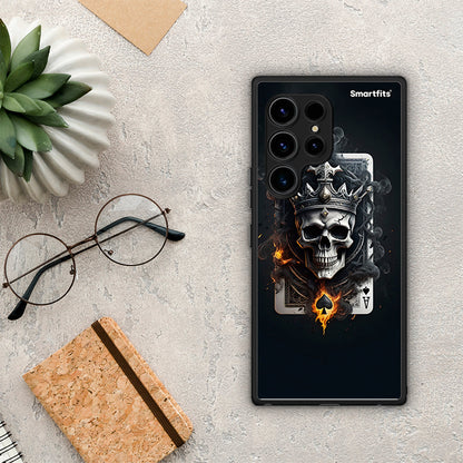 Θήκη Samsung Galaxy S23 Ultra Skull King Ace από τη Smartfits με σχέδιο στο πίσω μέρος και μαύρο περίβλημα | Samsung Galaxy S23 Ultra Skull King Ace Case with Colorful Back and Black Bezels