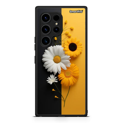 Θήκη Samsung Galaxy S23 Ultra Yellow Daisies από τη Smartfits με σχέδιο στο πίσω μέρος και μαύρο περίβλημα | Samsung Galaxy S23 Ultra Yellow Daisies Case with Colorful Back and Black Bezels