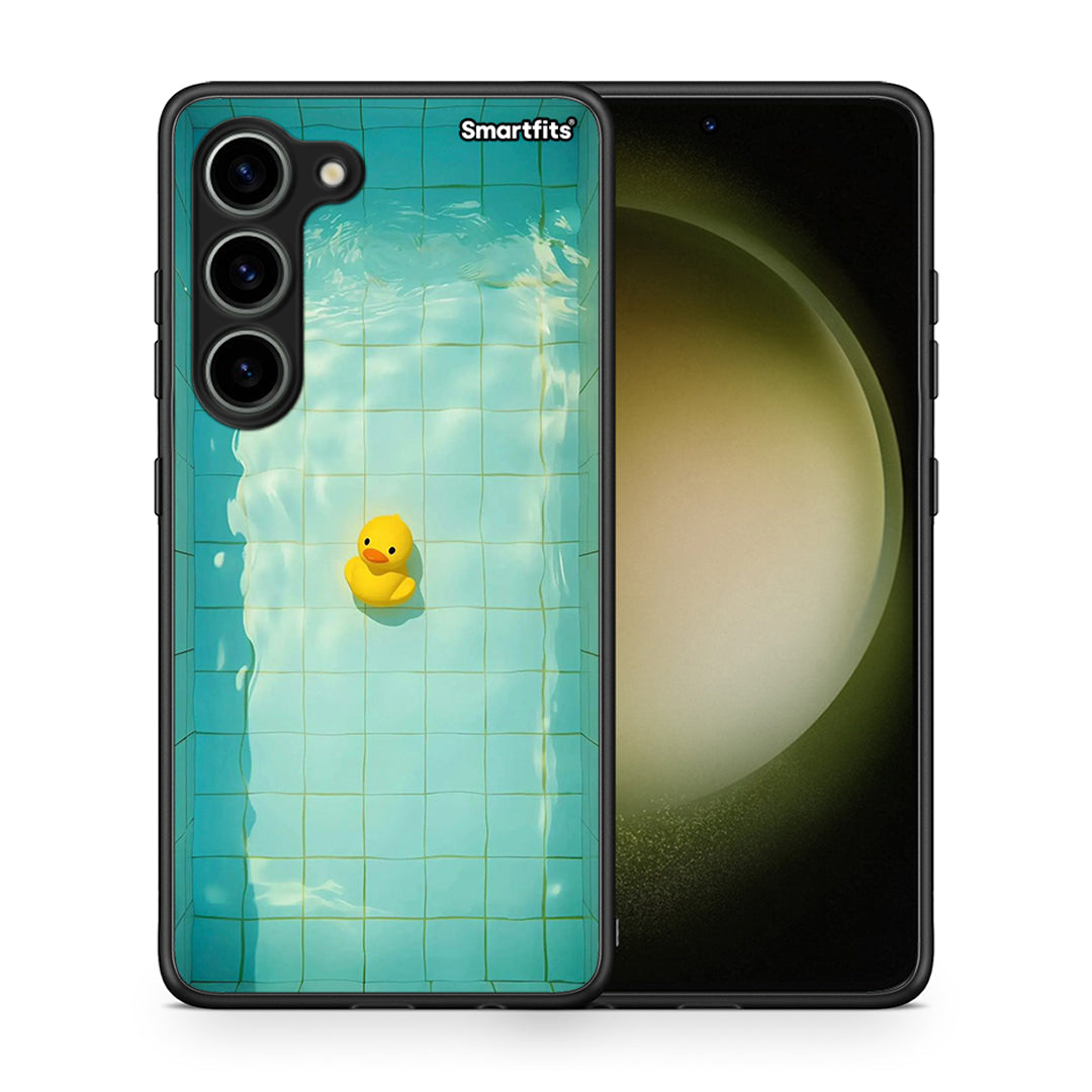 Θήκη Samsung Galaxy S23 Yellow Duck από τη Smartfits με σχέδιο στο πίσω μέρος και μαύρο περίβλημα | Samsung Galaxy S23 Yellow Duck Case with Colorful Back and Black Bezels