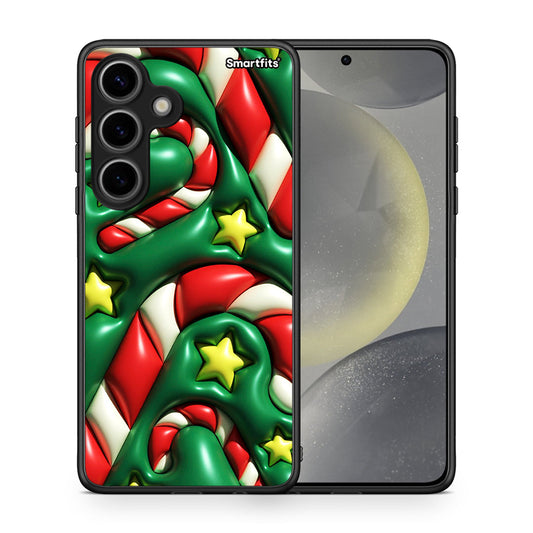 Θήκη Samsung Galaxy S24 Christmas Bubbles από τη Smartfits με σχέδιο στο πίσω μέρος και μαύρο περίβλημα | Samsung Galaxy S24 Christmas Bubbles case with colorful back and black bezels