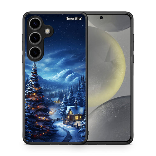 Θήκη Samsung Galaxy S24 Christmas Scenery από τη Smartfits με σχέδιο στο πίσω μέρος και μαύρο περίβλημα | Samsung Galaxy S24 Christmas Scenery case with colorful back and black bezels