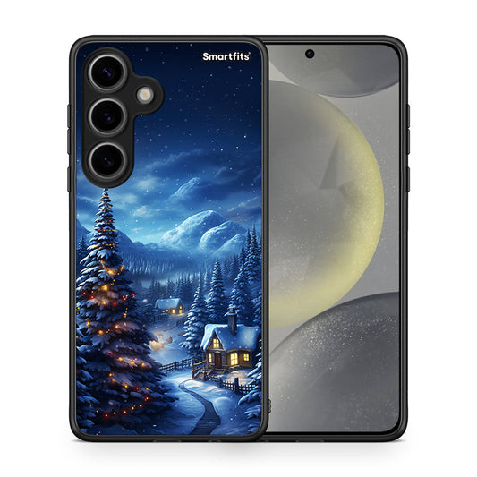 Θήκη Samsung Galaxy S24 Christmas Scenery από τη Smartfits με σχέδιο στο πίσω μέρος και μαύρο περίβλημα | Samsung Galaxy S24 Christmas Scenery case with colorful back and black bezels