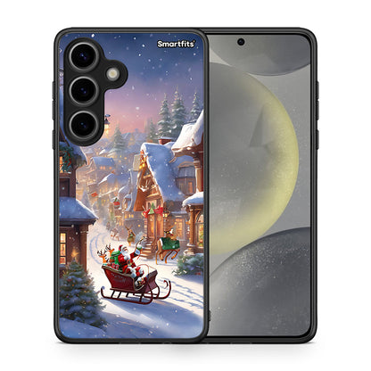Θήκη Samsung Galaxy S24 Christmas Snow από τη Smartfits με σχέδιο στο πίσω μέρος και μαύρο περίβλημα | Samsung Galaxy S24 Christmas Snow case with colorful back and black bezels