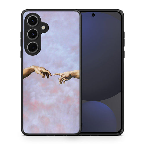 Θήκη Samsung Galaxy S24 FE Adam Hand από τη Smartfits με σχέδιο στο πίσω μέρος και μαύρο περίβλημα | Samsung Galaxy S24 FE Adam Hand case with colorful back and black bezels