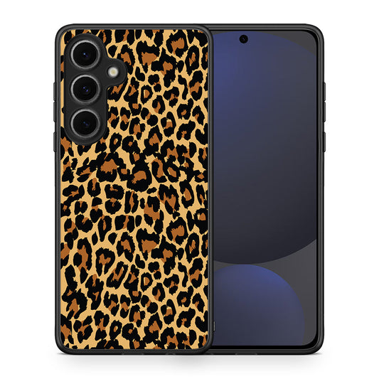 Θήκη Samsung Galaxy S24 FE Leopard Animal από τη Smartfits με σχέδιο στο πίσω μέρος και μαύρο περίβλημα | Samsung Galaxy S24 FE Leopard Animal case with colorful back and black bezels