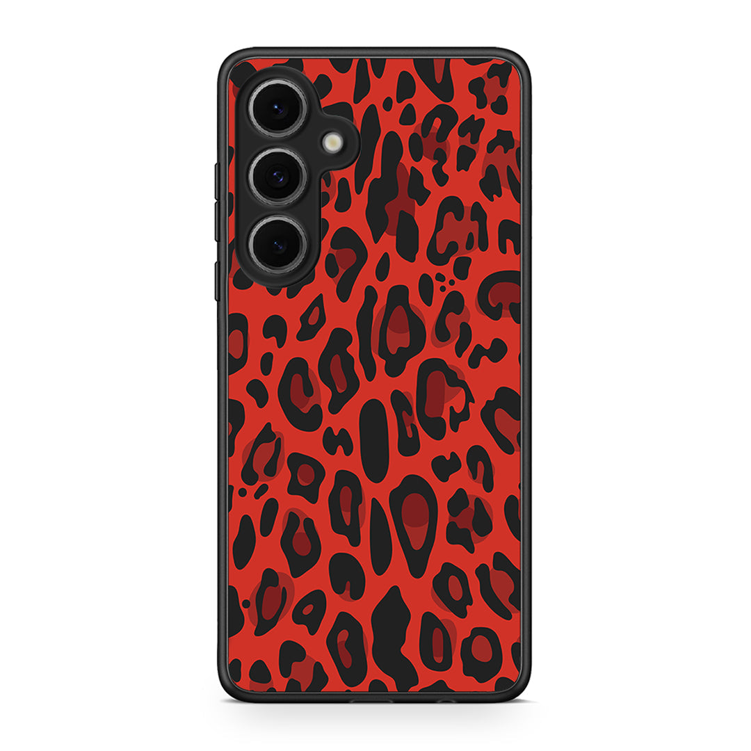 4 - Samsung Galaxy S24 FE Red Leopard Animal case, cover, bumper
