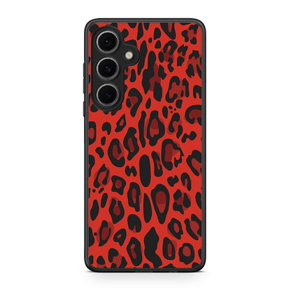 4 - Samsung Galaxy S24 FE Red Leopard Animal case, cover, bumper