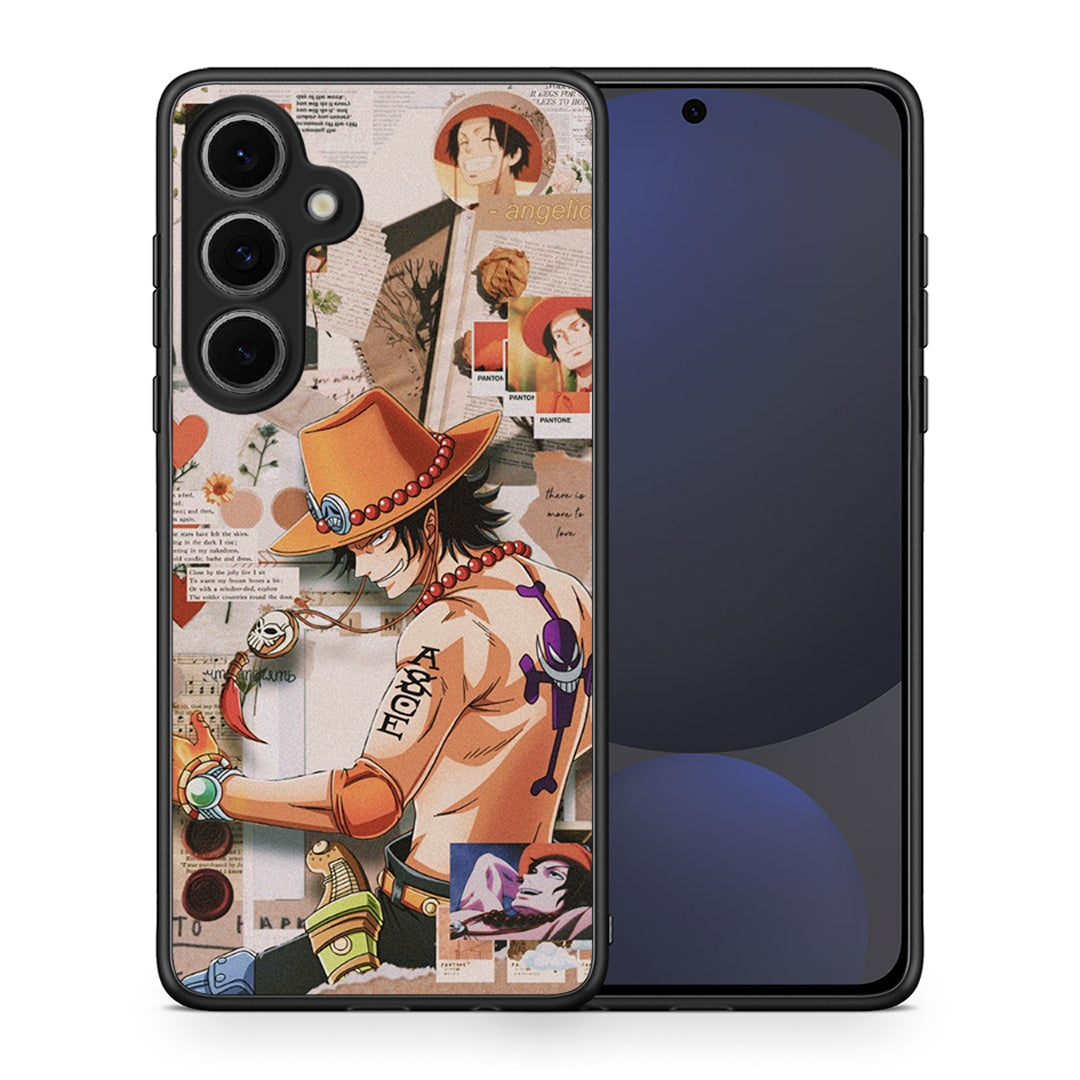 Θήκη Samsung Galaxy S24 FE Anime Collage από τη Smartfits με σχέδιο στο πίσω μέρος και μαύρο περίβλημα | Samsung Galaxy S24 FE Anime Collage case with colorful back and black bezels
