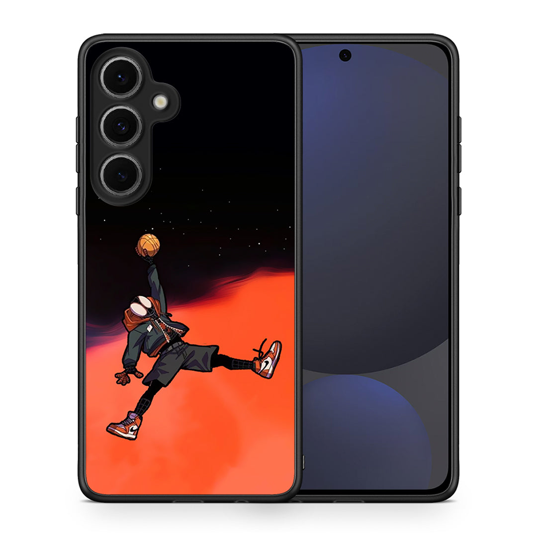 Θήκη Samsung Galaxy S24 FE Basketball Hero από τη Smartfits με σχέδιο στο πίσω μέρος και μαύρο περίβλημα | Samsung Galaxy S24 FE Basketball Hero case with colorful back and black bezels